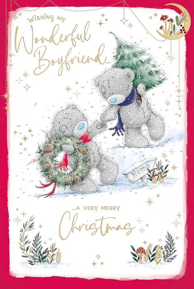 Bears In The Snow Boyfriend Christmas Card