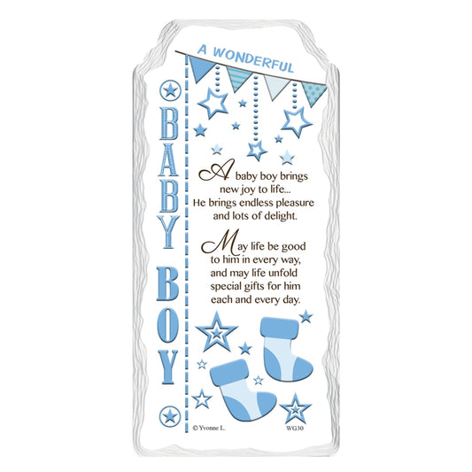 A Wonderful Baby Boy Sentimental Handcrafted Ceramic Plaque