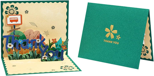 Garden Scene 3D Pop Up Thank You Card