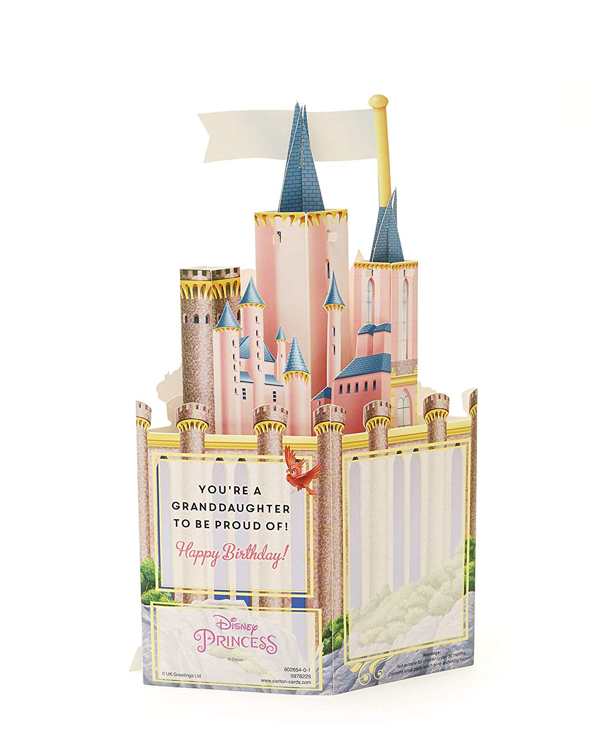 Disney Princess Granddaughter Birthday Card Build Your Own Castle and Includes Stickers!
