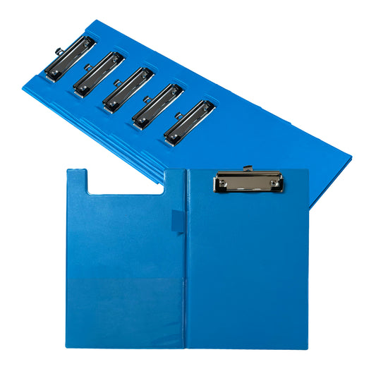 Pack of 6 A5 Light Blue Foldover Clipboards