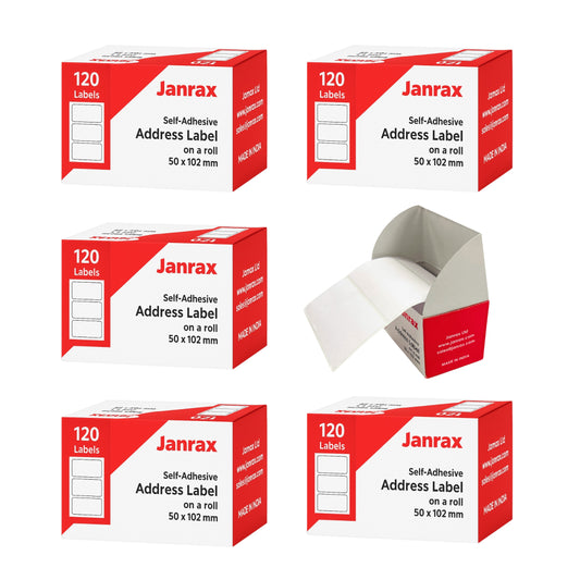 6 Rolls of 120 Self Adhesive Address Labels 50x102mm
