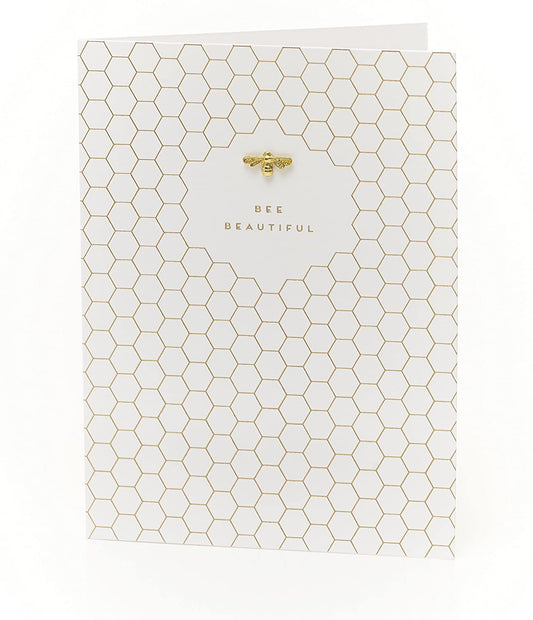 Bee Beautiful Butterfly Charm Blank Birthday Card 