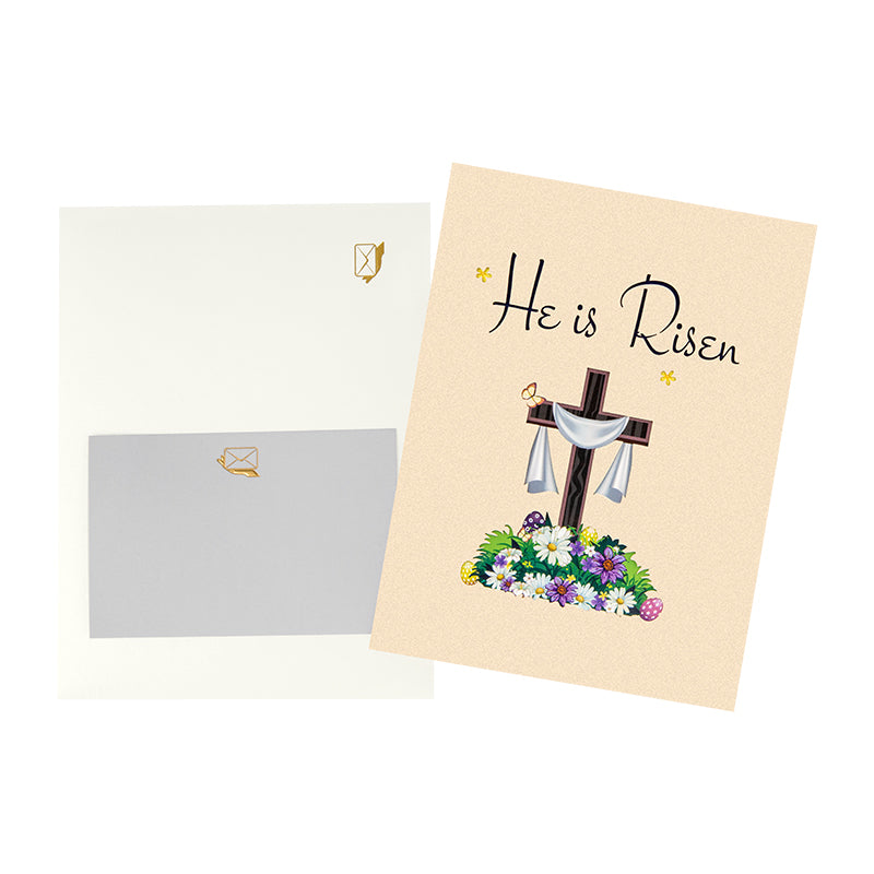 “He Is Risen” Religious Easter Pop Up Card