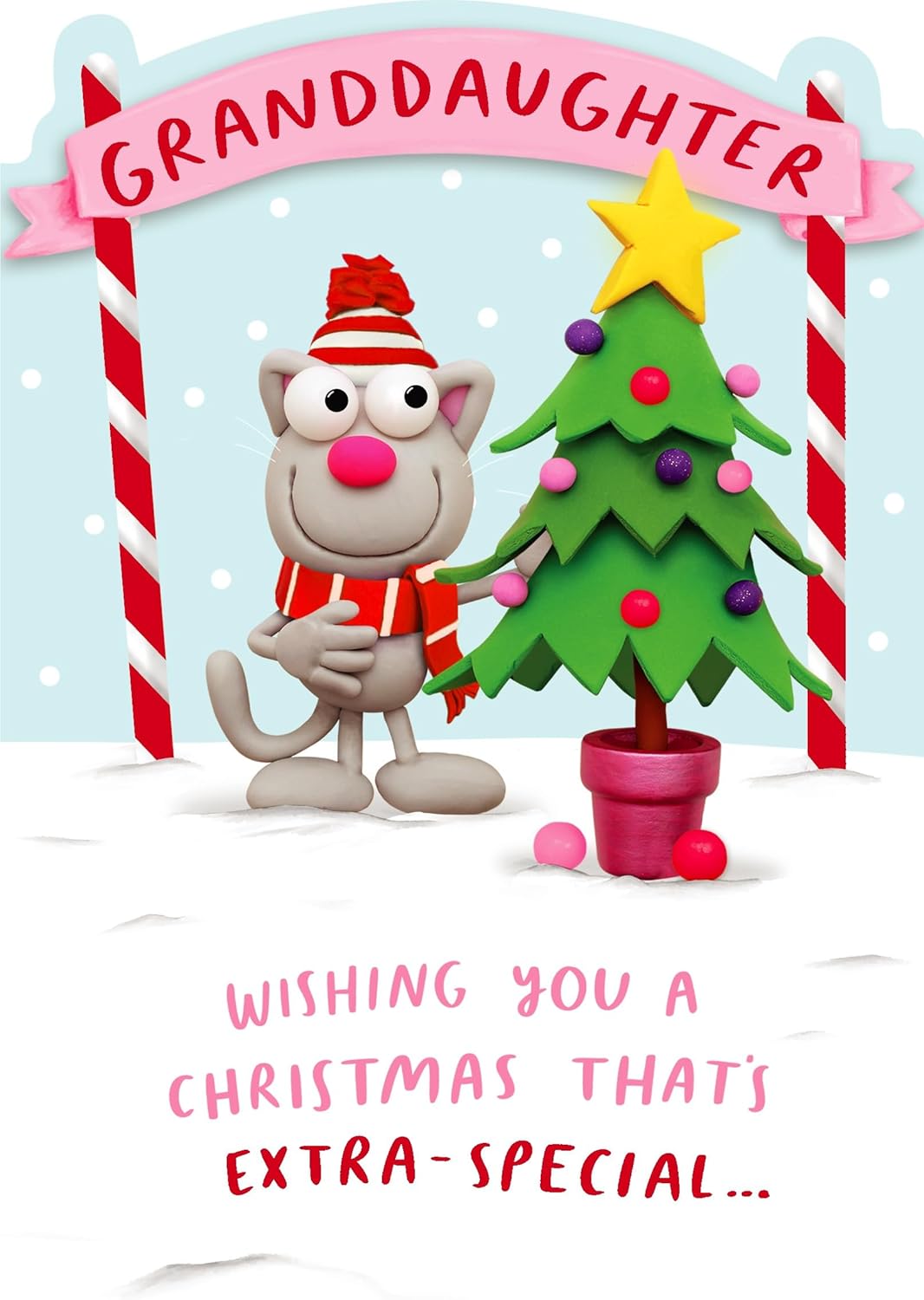 Funny Cat Crackers Extra-Special Granddaughter Christmas Card