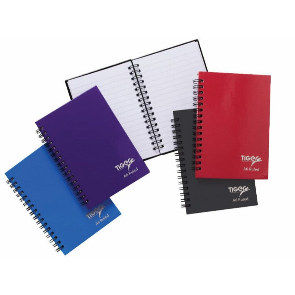 Pack of 10 Tiger Twinwire A6 80 Sheet Feint Notebook