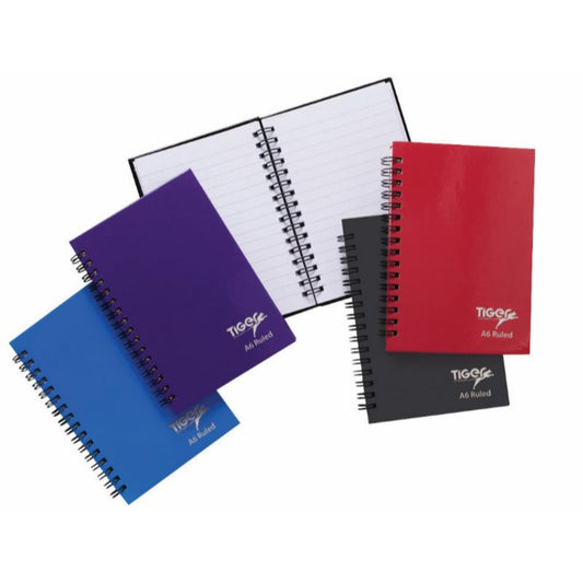 Pack of 10 Tiger Twinwire A6 80 Sheet Feint Notebook