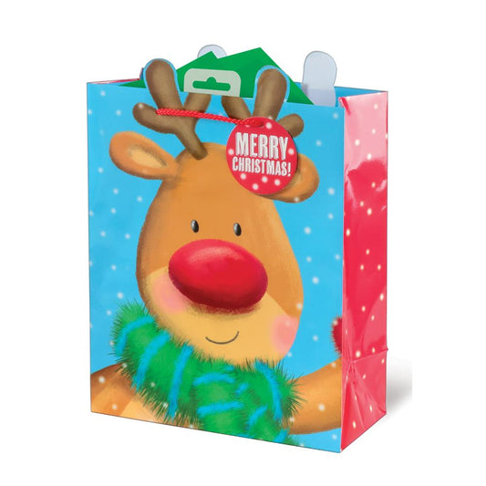 Christmas Reindeer Design Christmas Large Gift Bag
