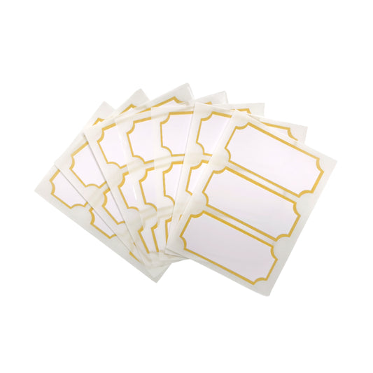 Pack of 126 Gold Border Printed 34x75mm Self-Adhesive Labels