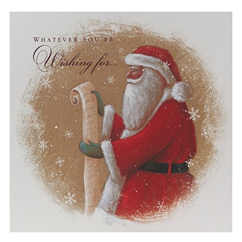 10 CHARITY XMAS CARDS Pack by HALLMARK Traditional Father Christmas w/ Wish List