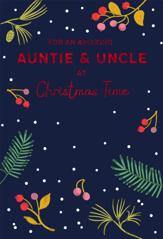 Amazing Time Auntie and Uncle Christmas Card