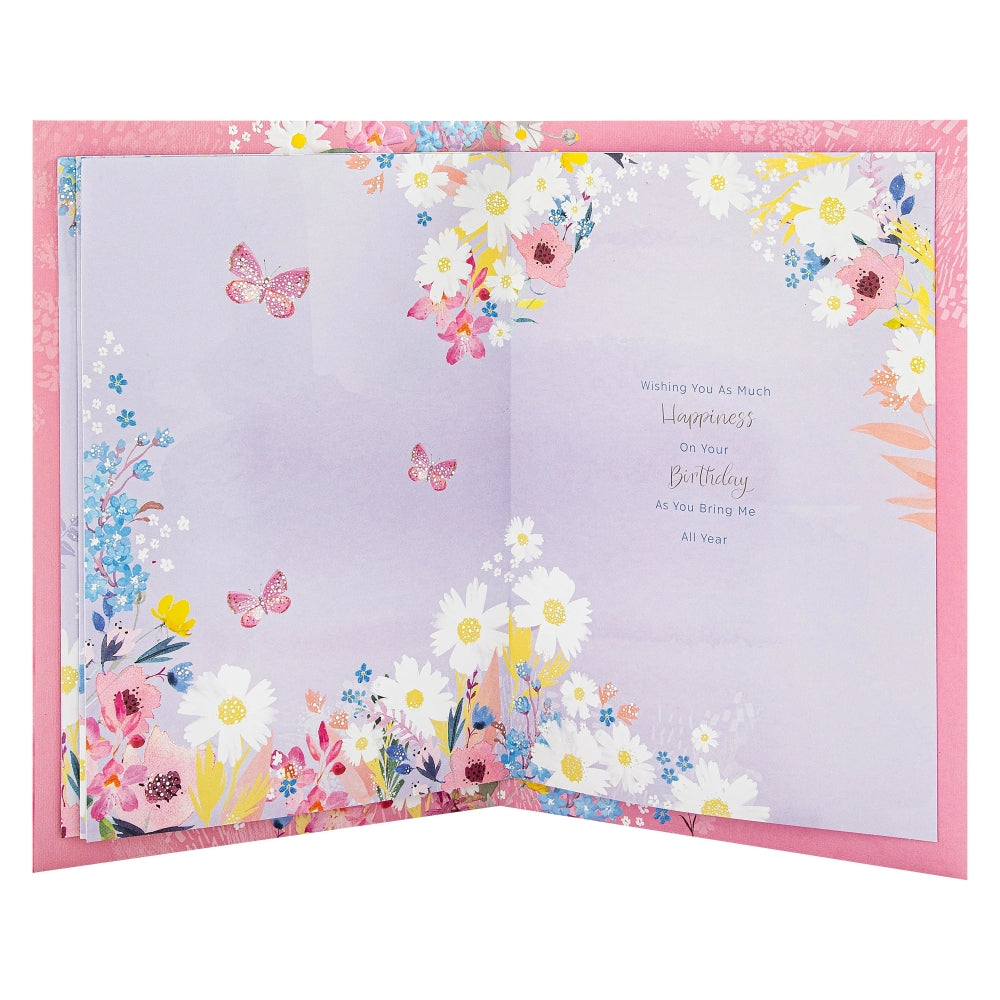 Pink Florals Design & Heartfelt Verse One I Love Birthday Card