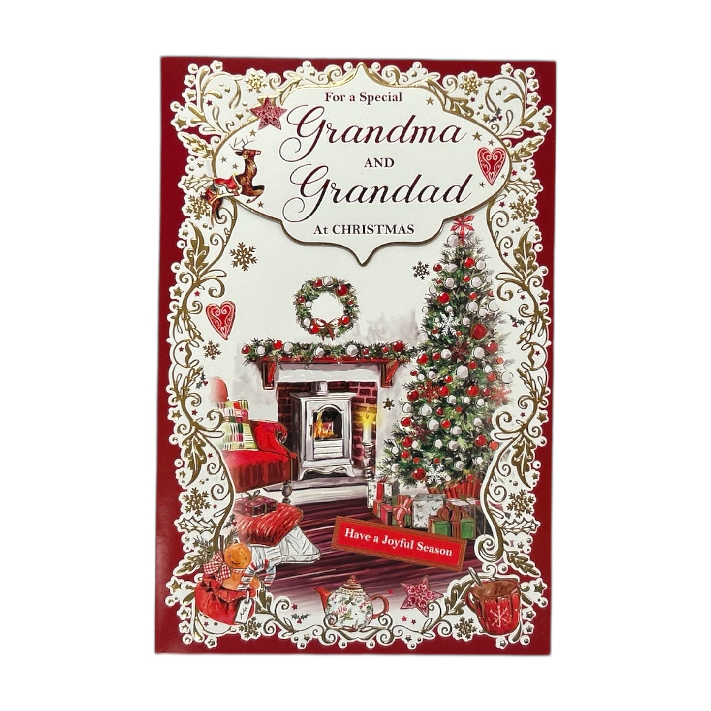 For a Special Grandma and Grandad Joyful Season Wishes Christmas Card