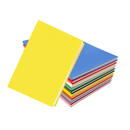 Pack of 10 A4 160 Pages 8mm Ruled Assorted Colour Casebound Notebooks