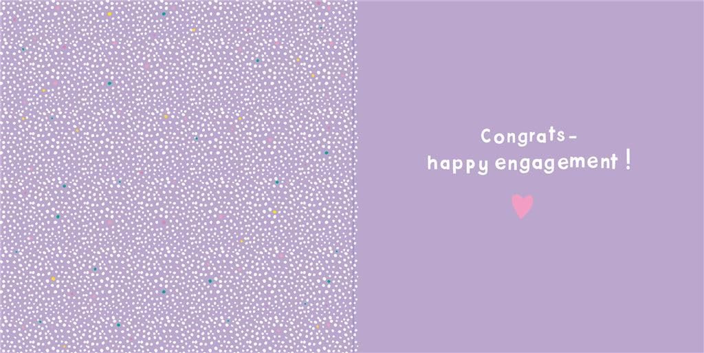 Gold and Pink Stars Design Engagement Congratulations Card