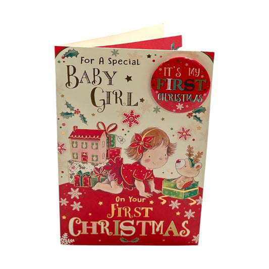 For a Special Baby Girl First Christmas Card