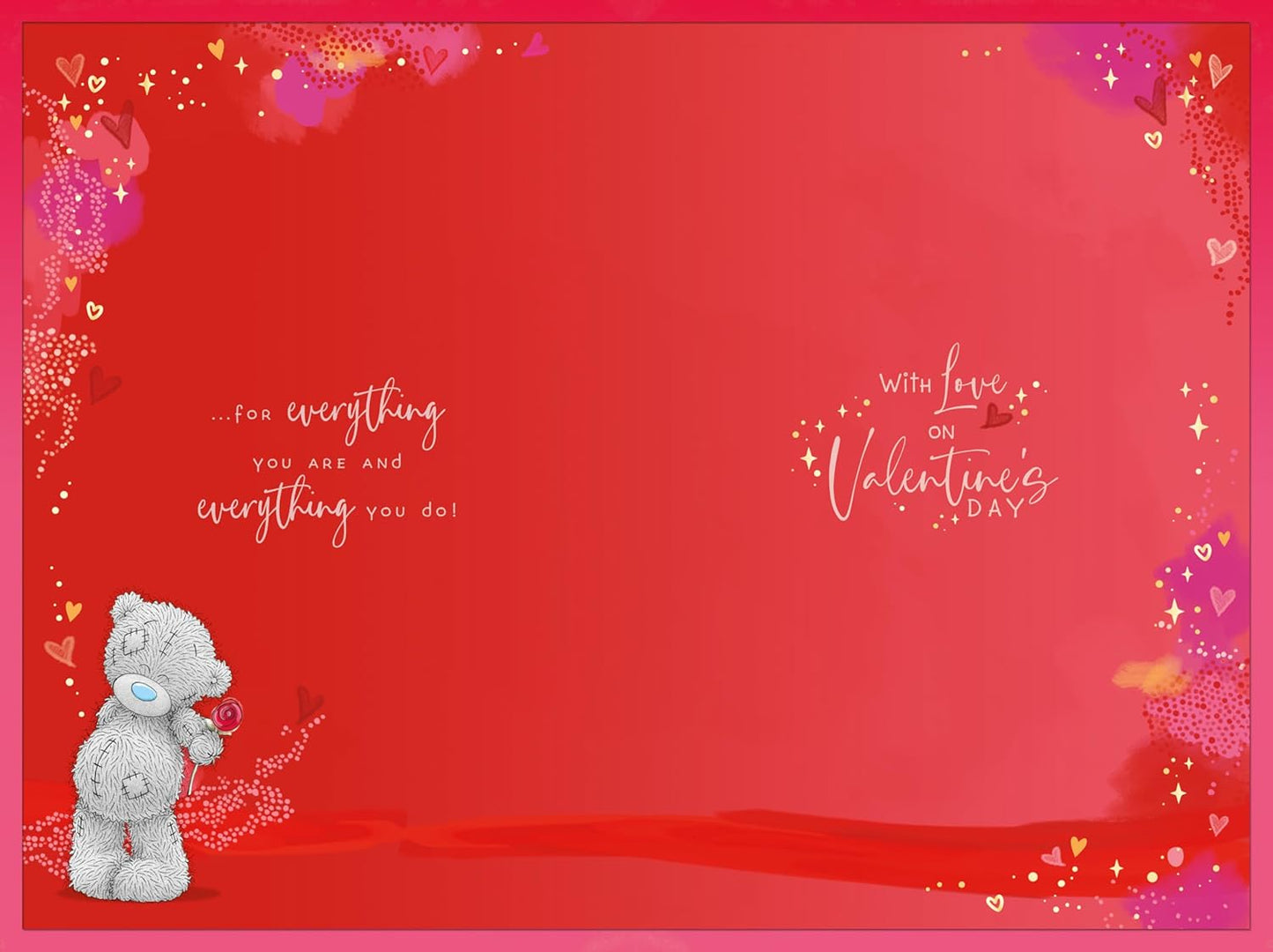 Bears With Rose Open Valentine's Day Card