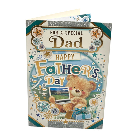 For A Special Dad Teddy With Laptop Design Father's Day Card