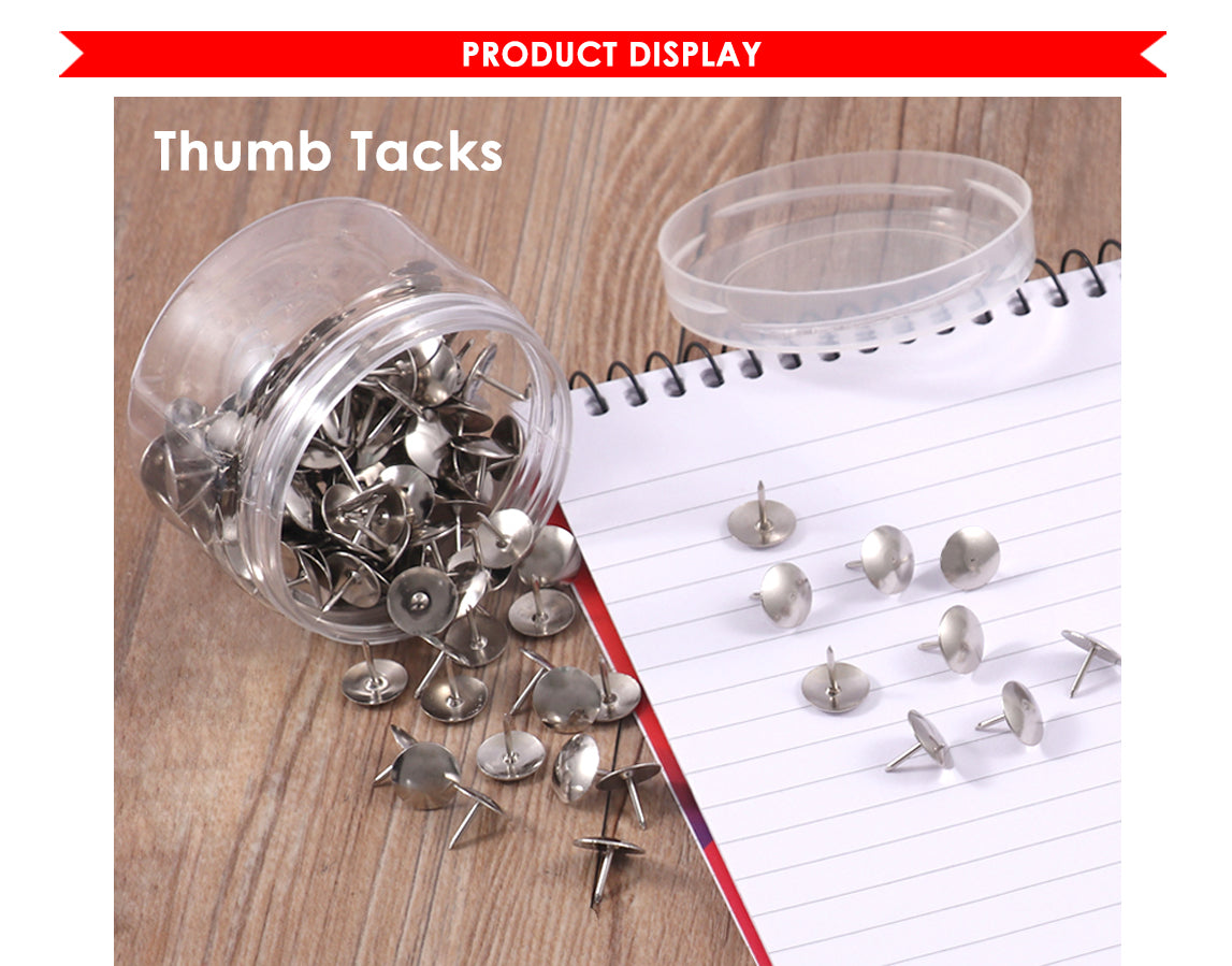 Pack of 1200 Nickel Thumbtacks 11mm
