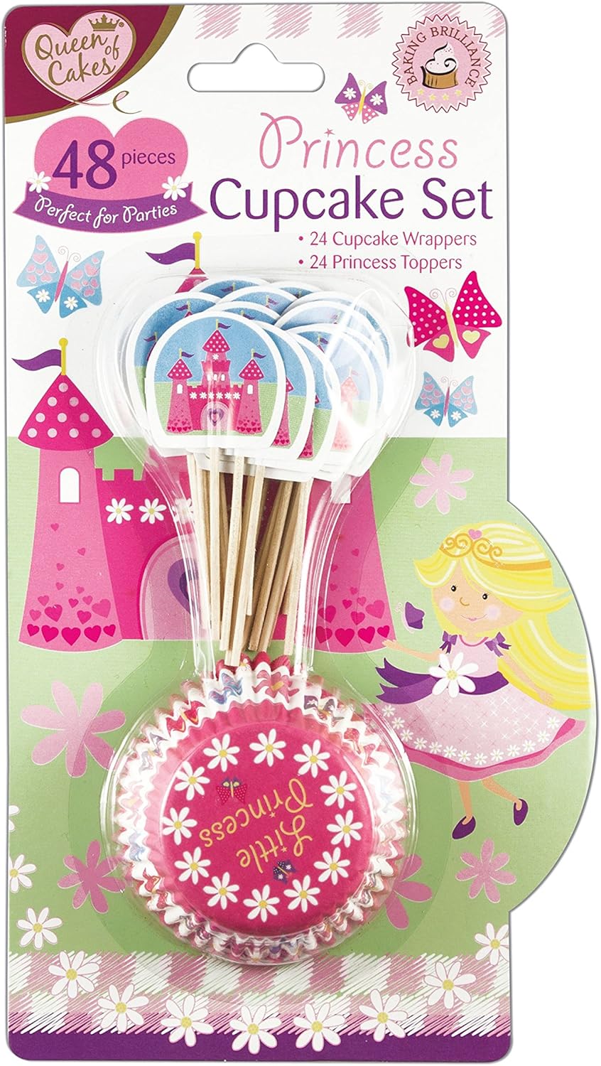 Pack of 24 Princess Cupcake Muffin Case with Cake Toppers