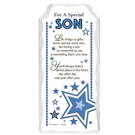 For a Special Son Sentimental Handcrafted Ceramic Plaque