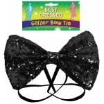Bow Tie Glitter 12 x 7cm Black