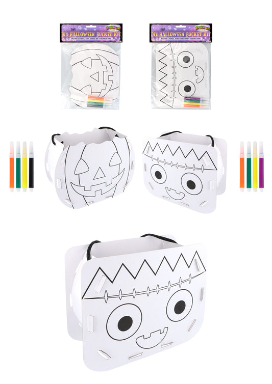 DIY Halloween Bucket Set with 4 Colouring Pens