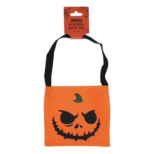 Pack of 12 Halloween Pumpkin Design Felt Bags
