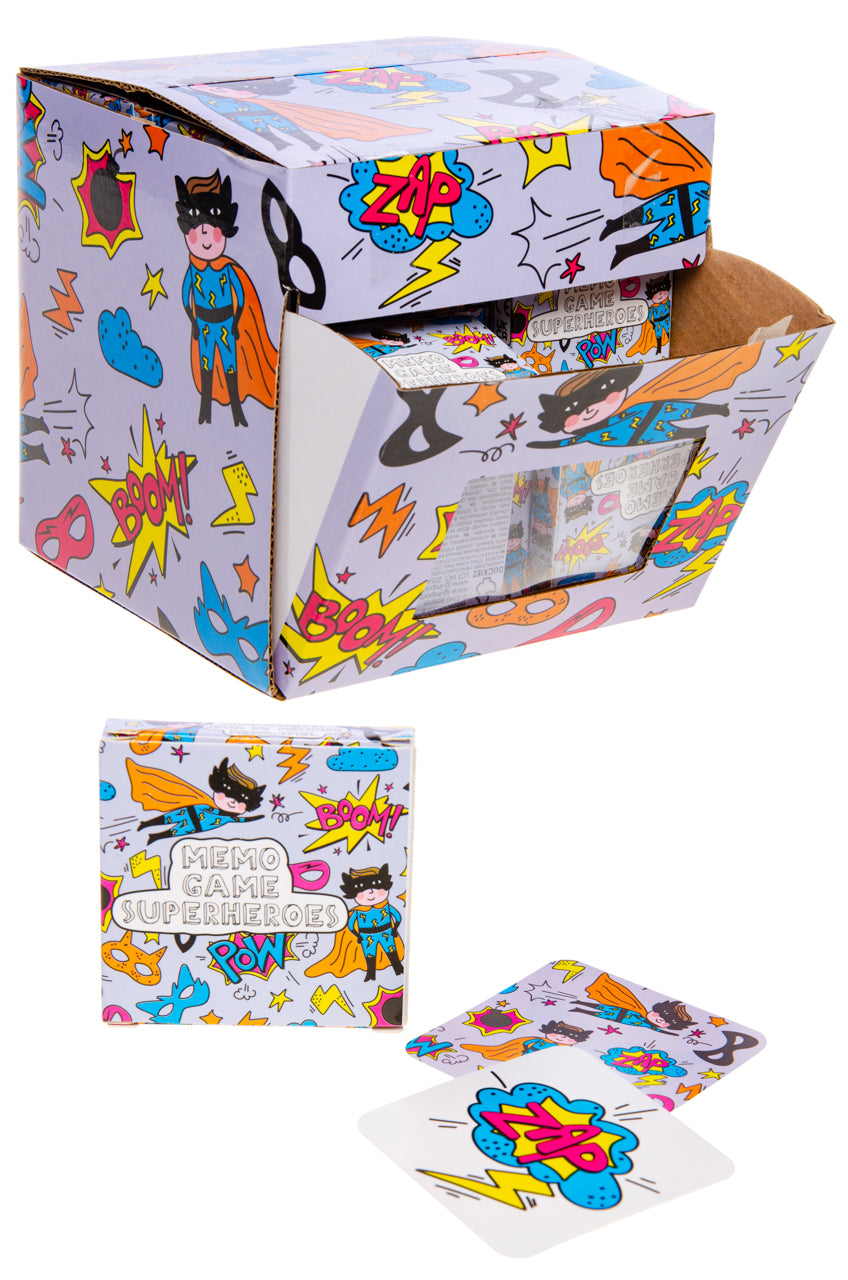 Box of 60 Superhero Mini Memory Games 28 Cards