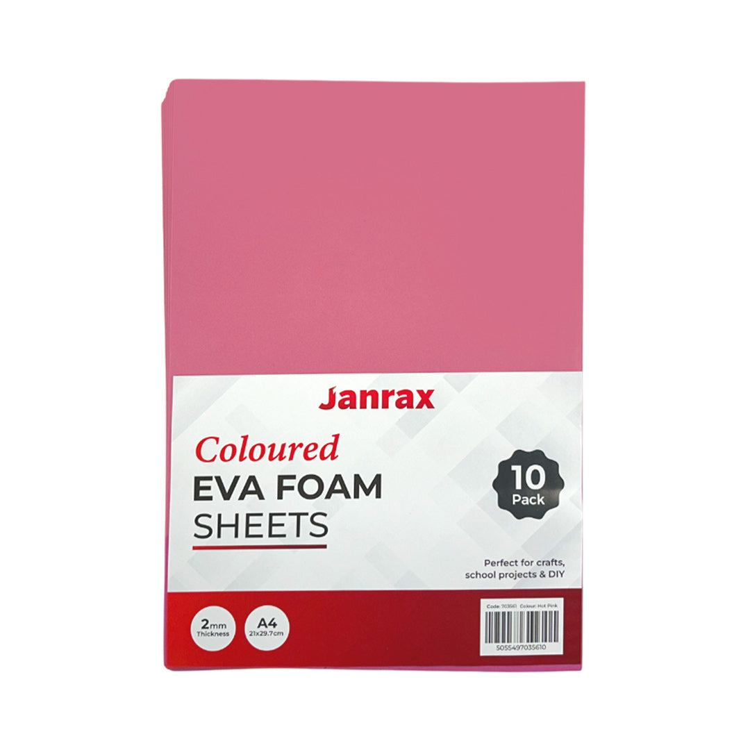 Pack of 200 A4 Pink Coloured EVA Foam Sheets