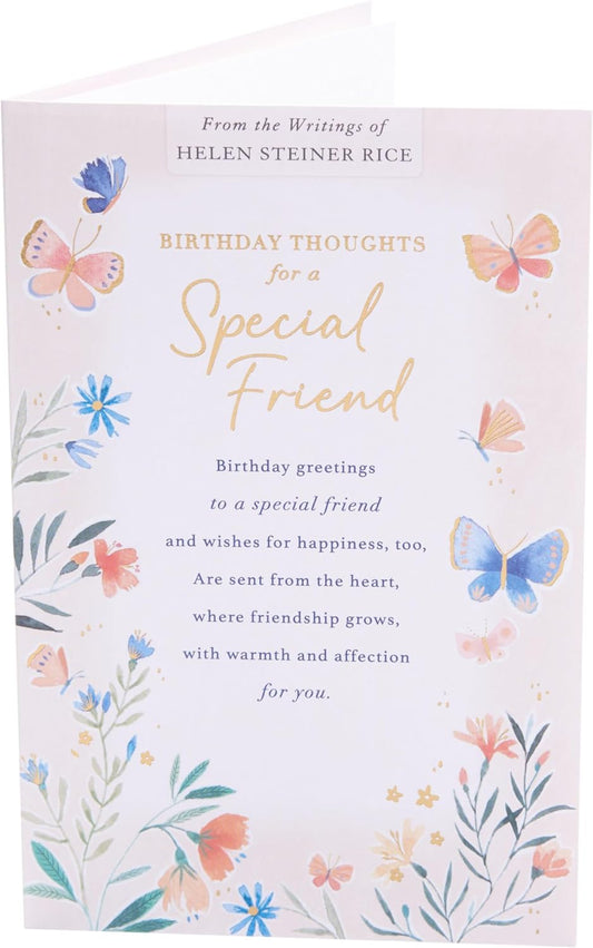 Floral Design with Sentimental Verse Friend Birthday Card