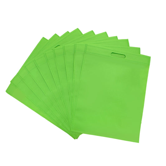 Pack of 50 Light Green Coloured 40x30cm Non-Woven Patch Handle Bags