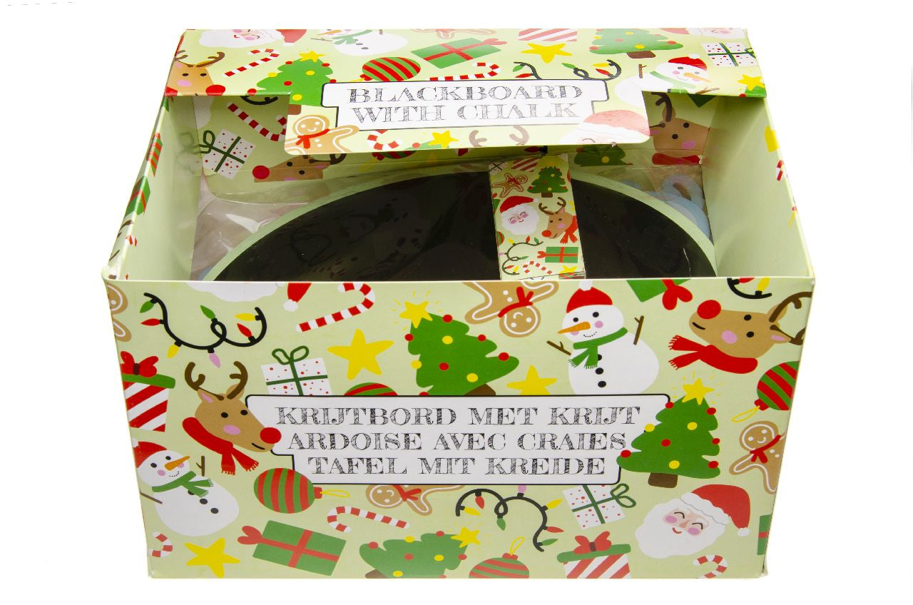 Pack of 12 Christmas Chalkboards with Chalk