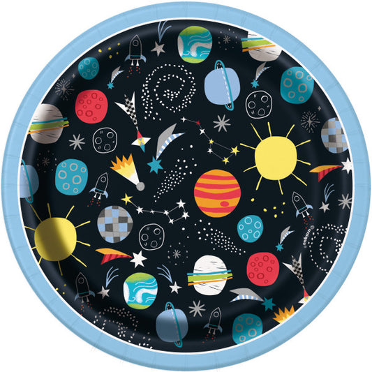 Pack of 8 Outer Space Round 7" Dessert Plates