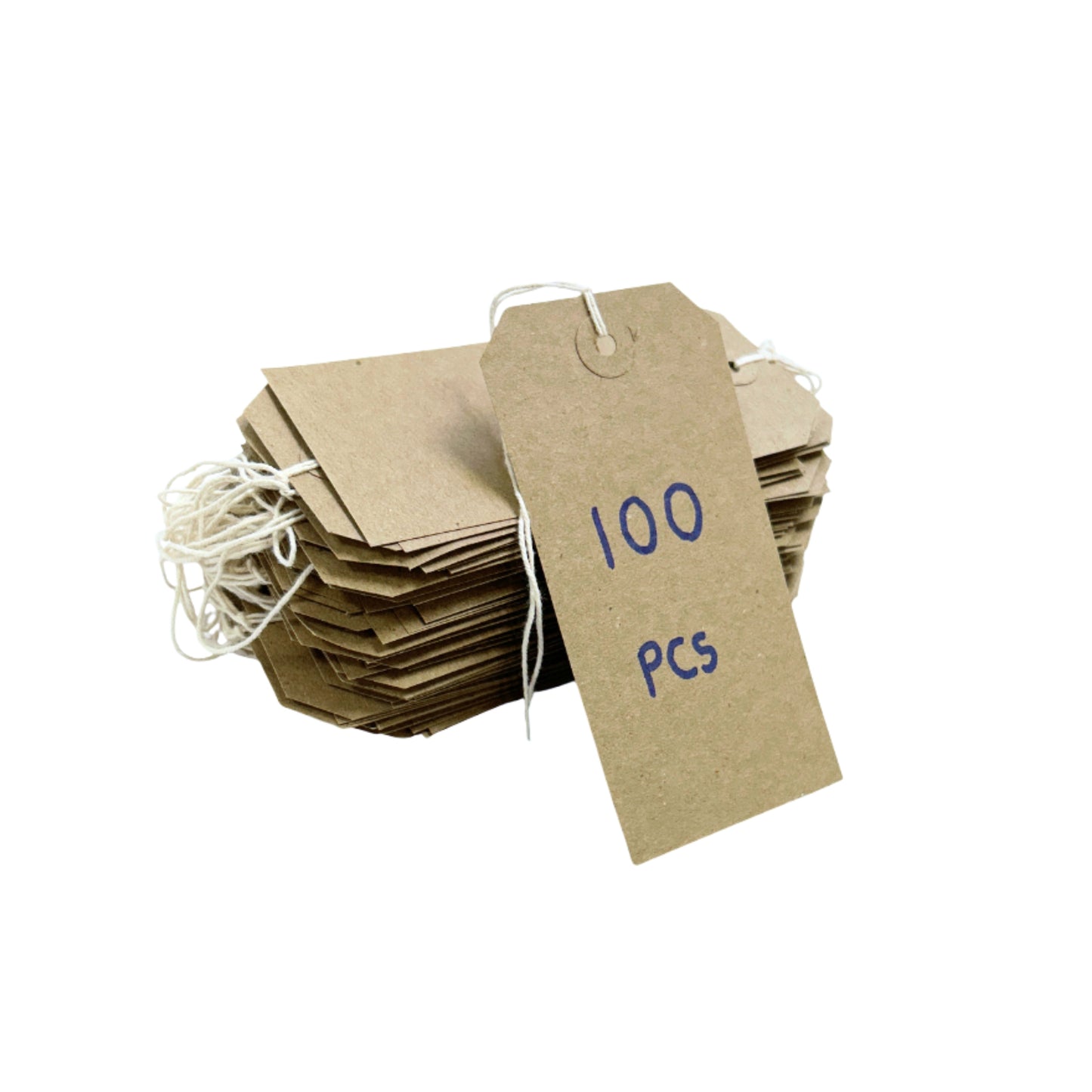 Pack of 100 Brown Buff Strung Tags 120mm x 60mm