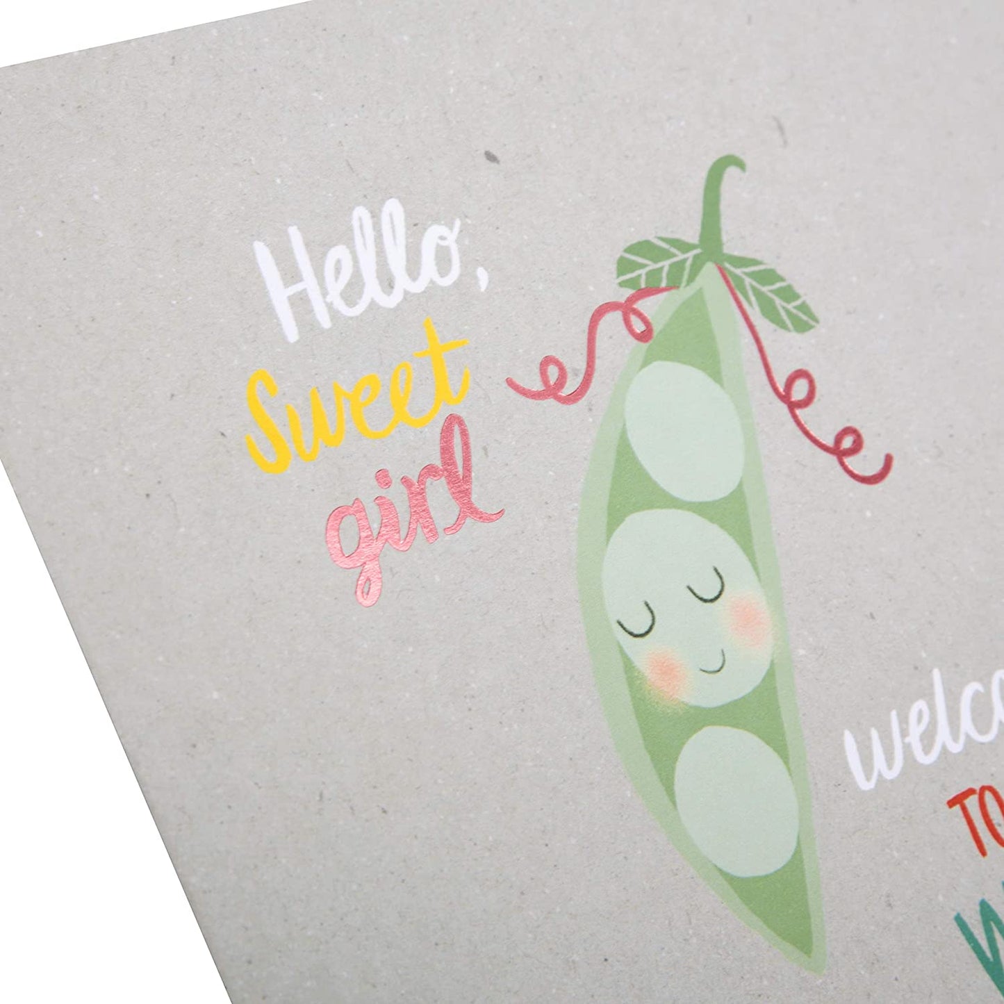 Cute Peapod Design Baby Girl Birth Congratulations Card