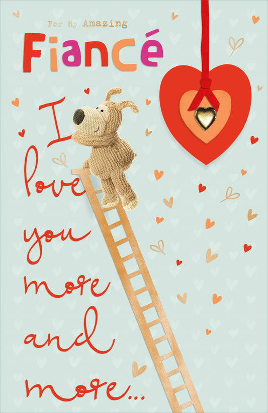 Boofle At Top Of Ladder Fiancé Valentine's Day Card