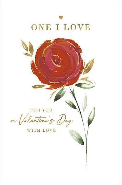 Rose Design One I Love Valentine's Day Card