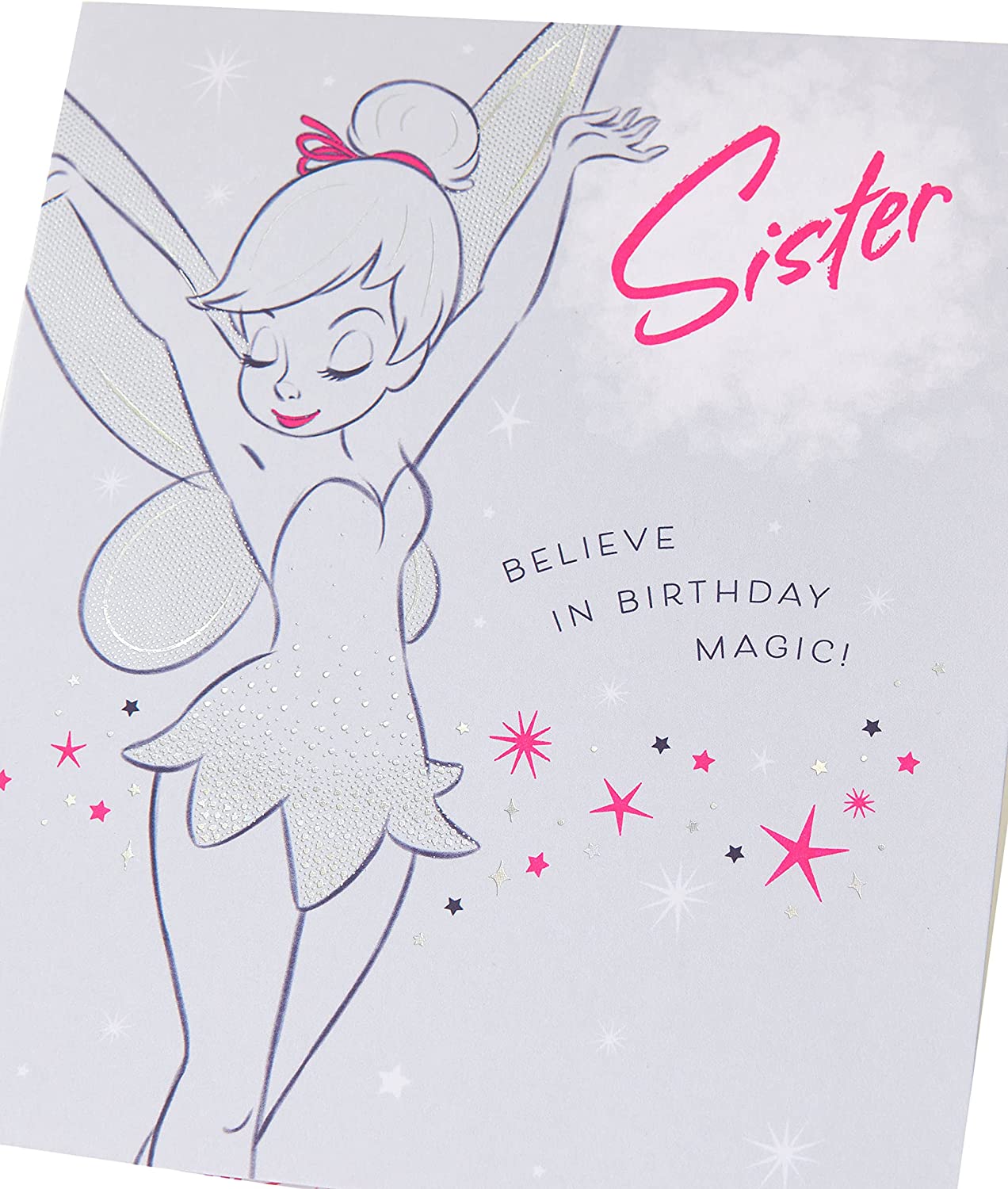 Tinkerbell And Stars Design Sister Birthday Card