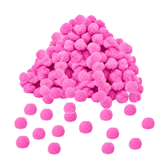 Pack of 250 Pink Pom Poms 1.5cm – Soft Fluffy Craft Balls