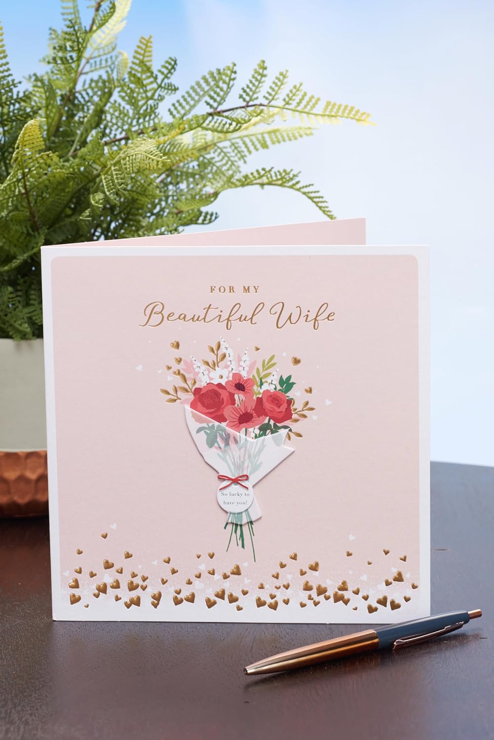 For My Wife Stunning Bouquet Design Valentine's Day Card
