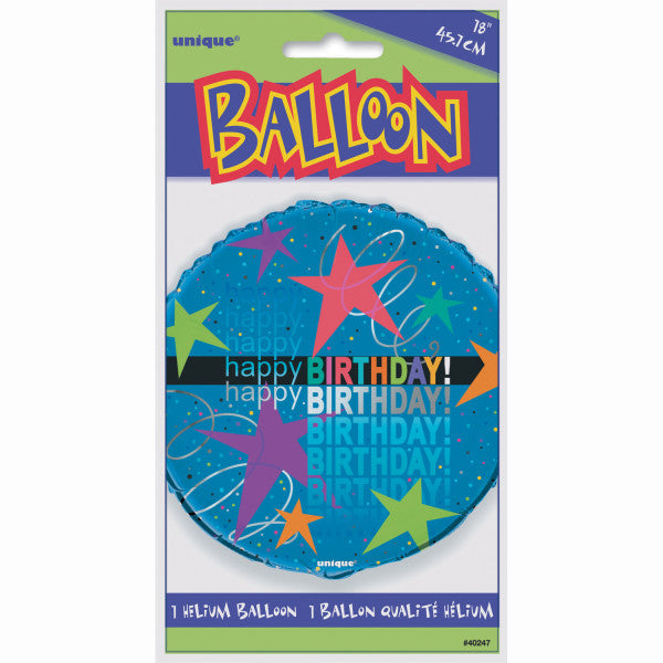 Cosmic Birthday Round Foil Balloon 18"