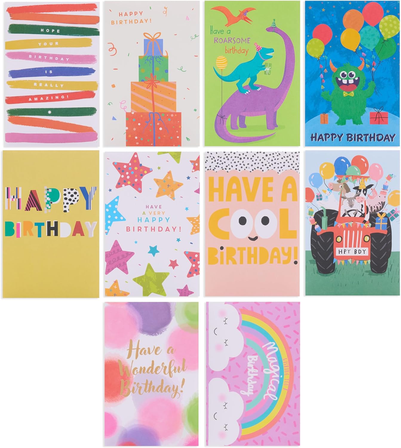 Bright Designs Multipack of 30 Assorted Birthday Cards