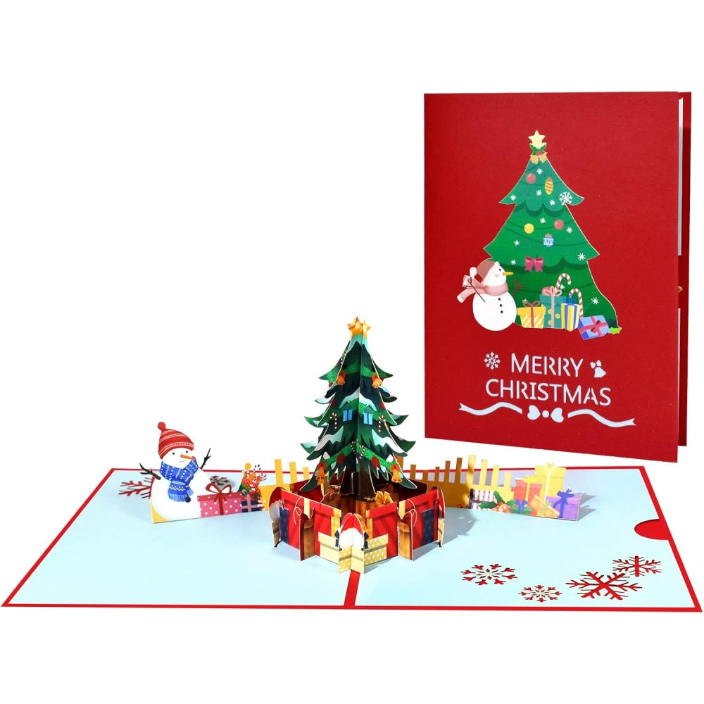Merry Magic with Colorful Xmas Tree 3D Pop Up Christmas Card