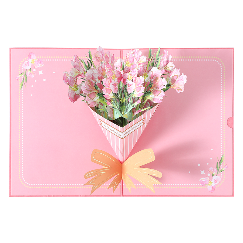 Elegant Gladiolus Bouquet 3D Pop Up Greeting Card - Wedding Birthday Mother's Day Anniversary