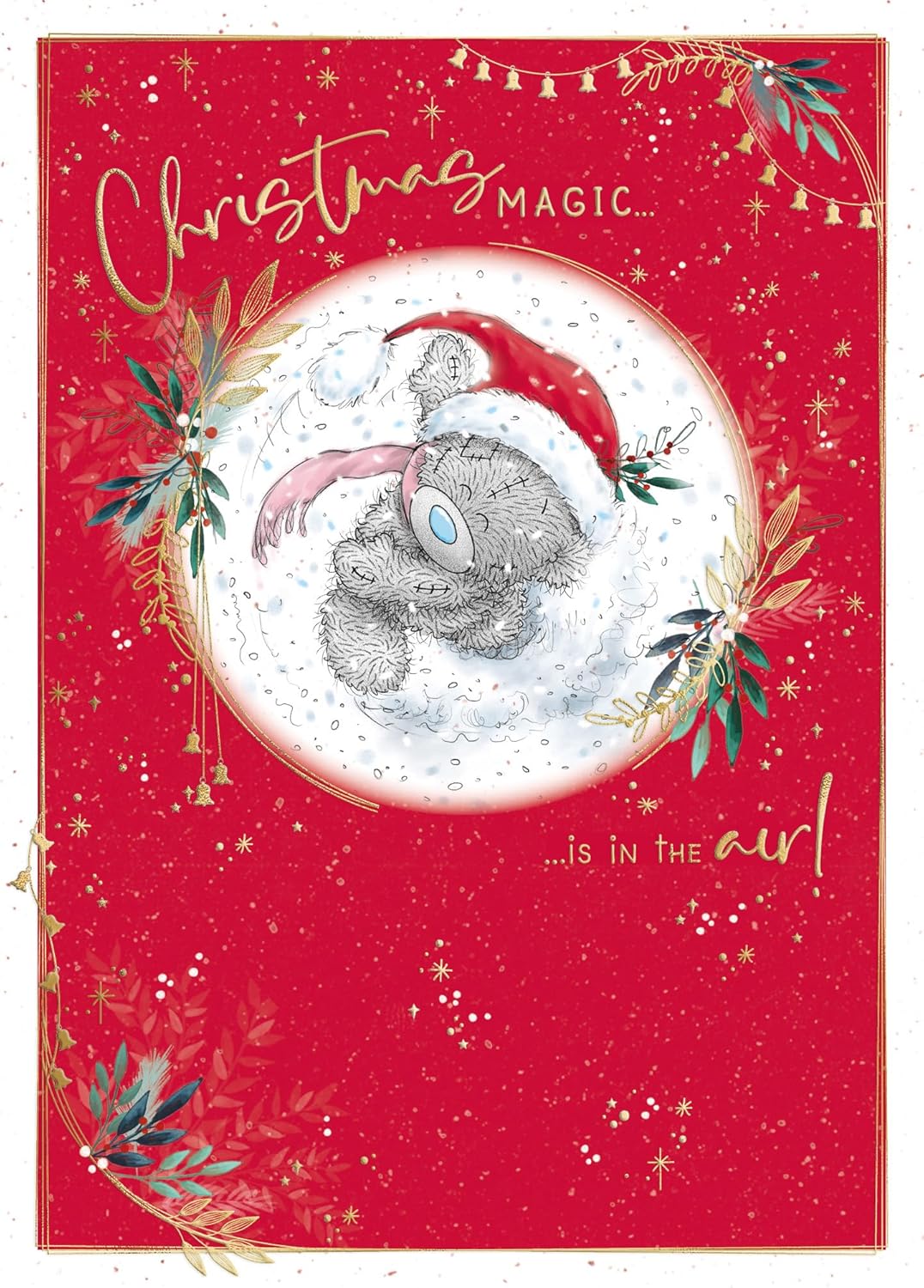 Bear Dancing In The Snow Open Christmas Card