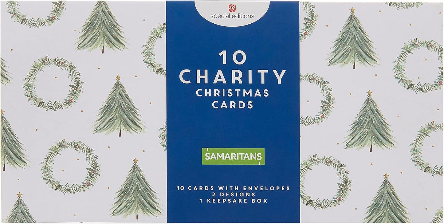 Multipack of 10 Berry Christmas Luxury Design Christmas Cards with Envelopes