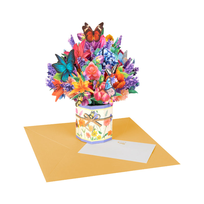 A Bouquet of Joy Butterfly Bloom 3D Pop Up Greeting Card