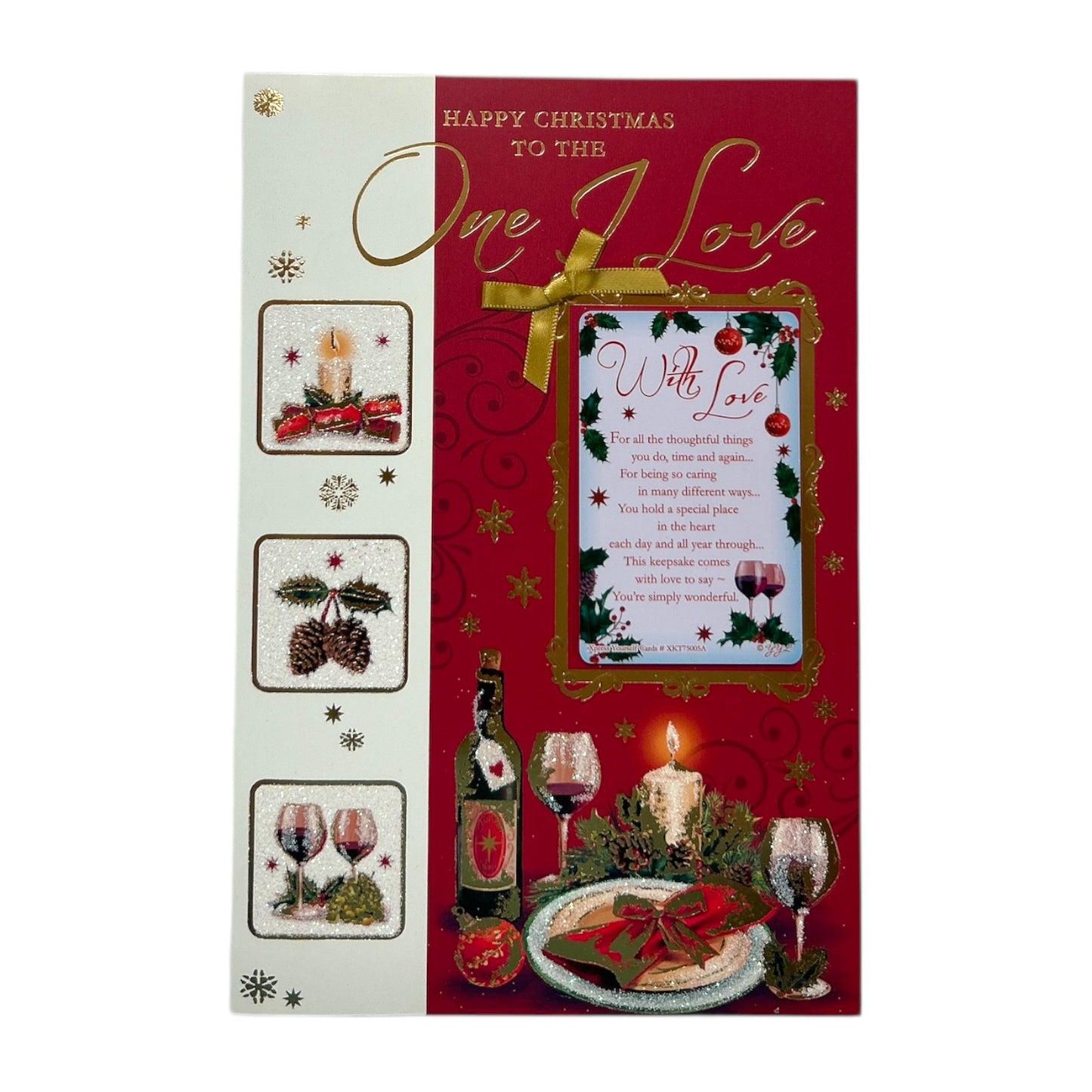 One I Love Festive Christmas Card with Keepsake Card