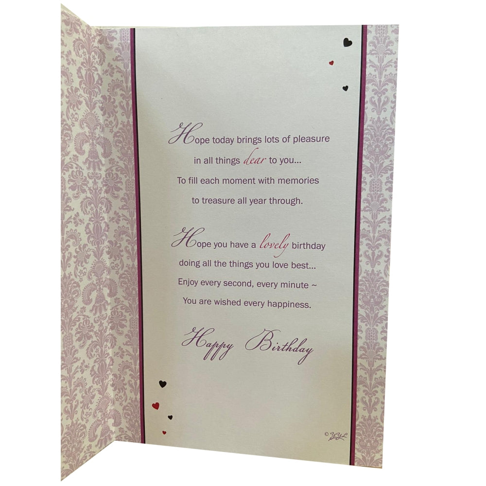 Modern Design with Sentimental Verse Female Birthday Card